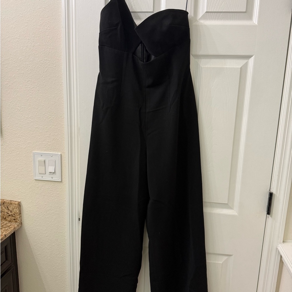 Bardot Black Strapless Jumpsuit with Wide-Leg Design